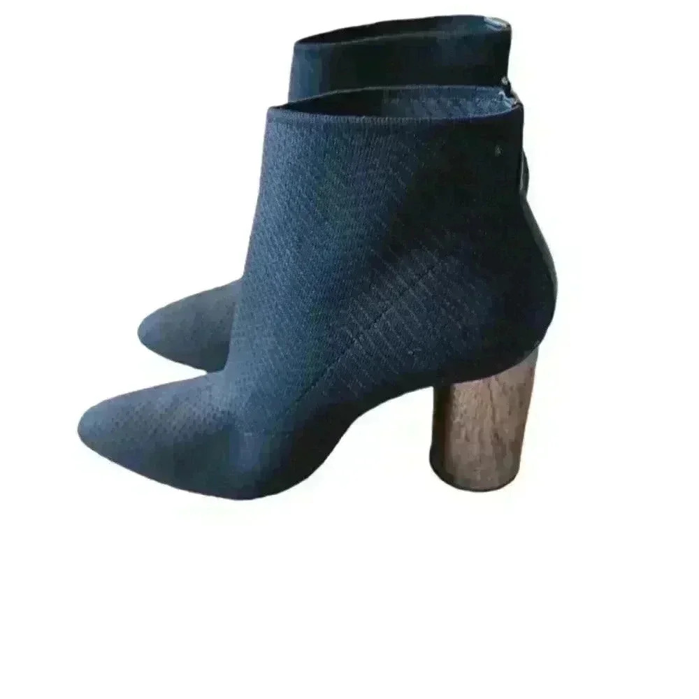 Zara Womens Black Sock Pull On Ankle Booties 35